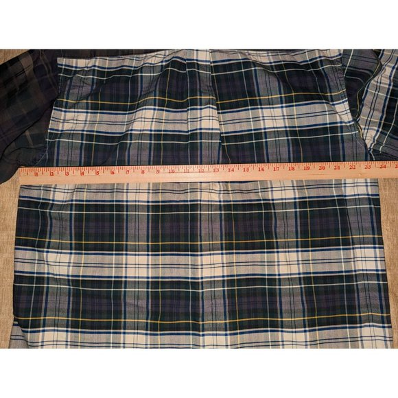 Tommy Hilfiger Men's Long Sleeve Medium button Up plaid ColorBlock Y2k - Picture 5 of 7